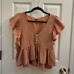 American Eagle Ruffled Baby Doll Blouse